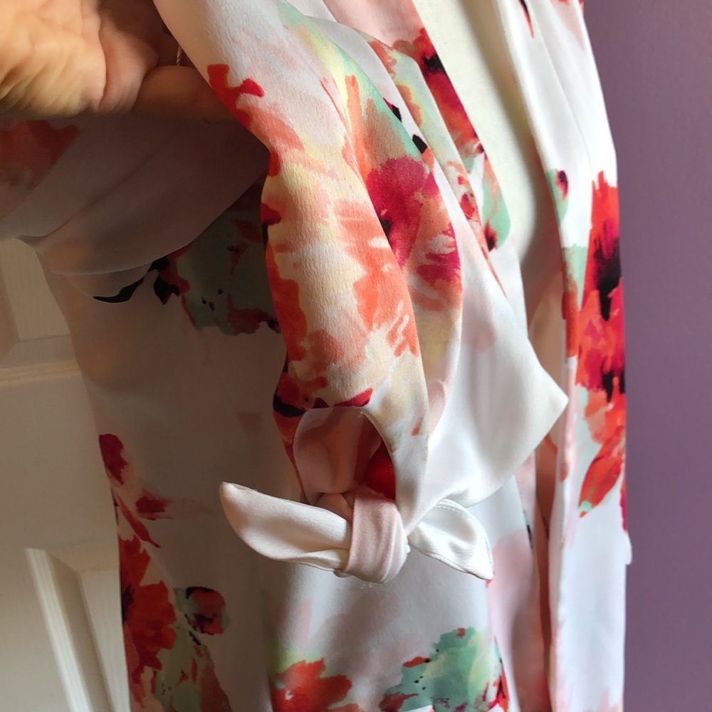 New Calvin Klein Flower floral white red green black blazer jacket 4P - Picture 3 of 9